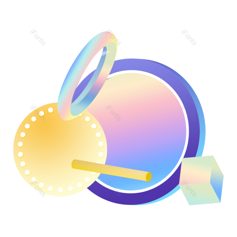 618图片,几何元素元素,炫彩PNG,渐变免抠素材